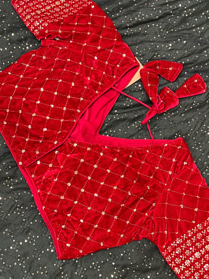 velvet blouse - Kurti Connection USA