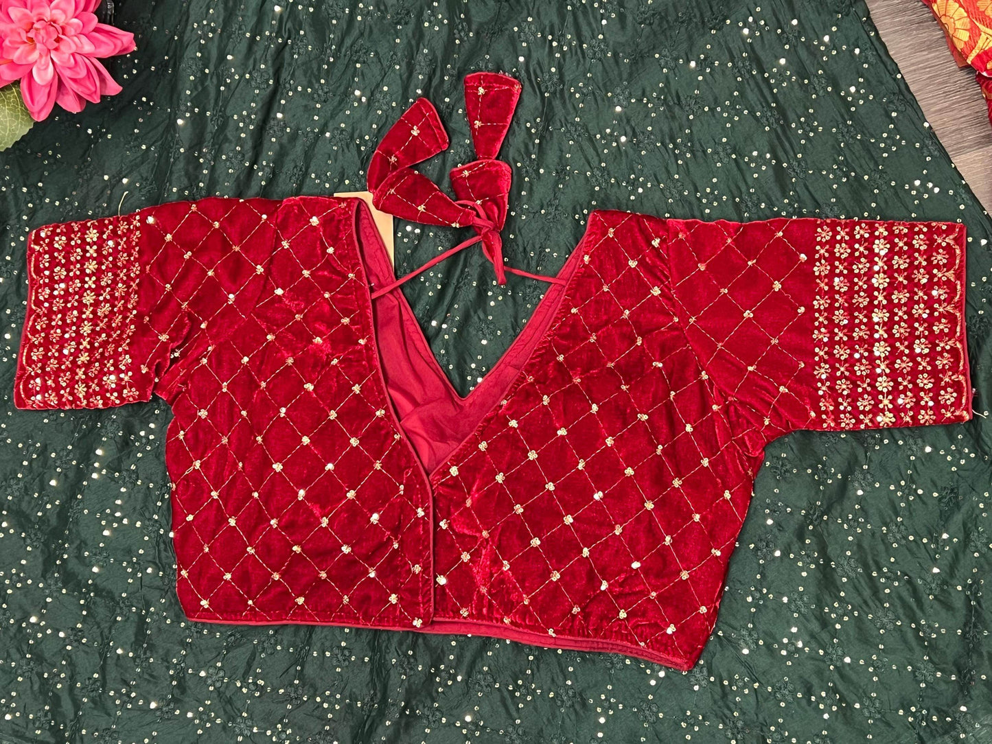 velvet blouse - Kurti Connection USA