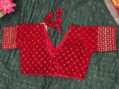 velvet blouse - Kurti Connection USA