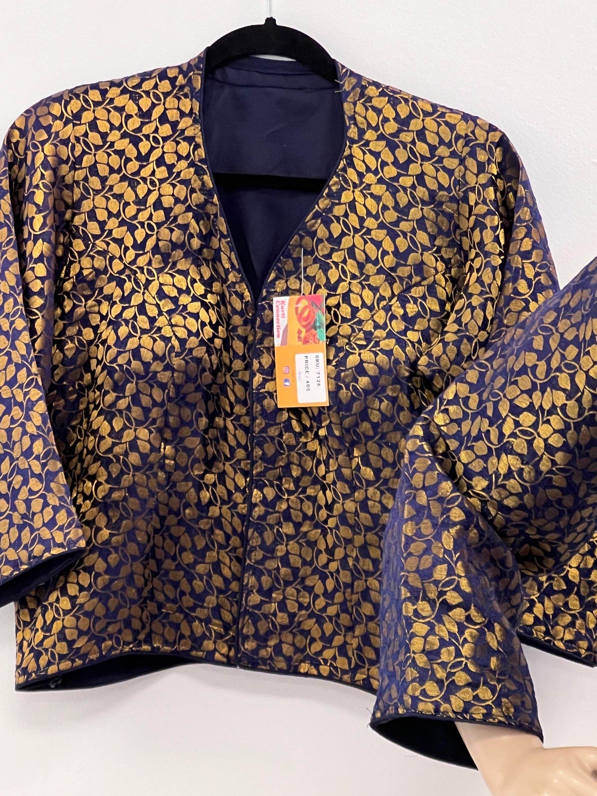 Navy blue long blouse - Kurti Connection USA
