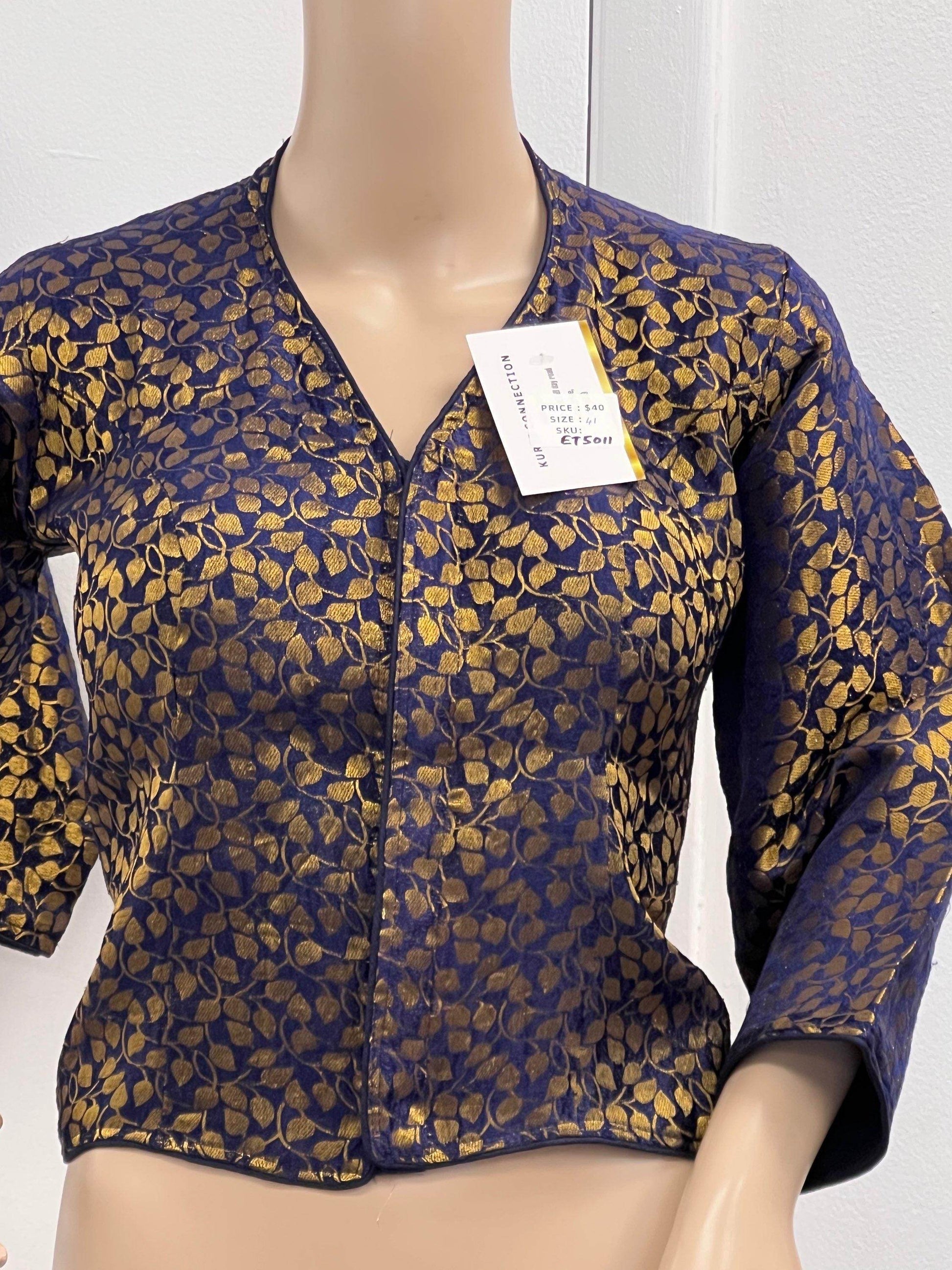 Navy blue long blouse - Kurti Connection USA