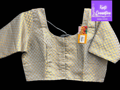 Silk blouse : grey - Kurti Connection USA