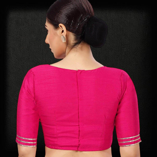2879 Raw silk blouse | readymade blouse for saree - Kurti Connection USA