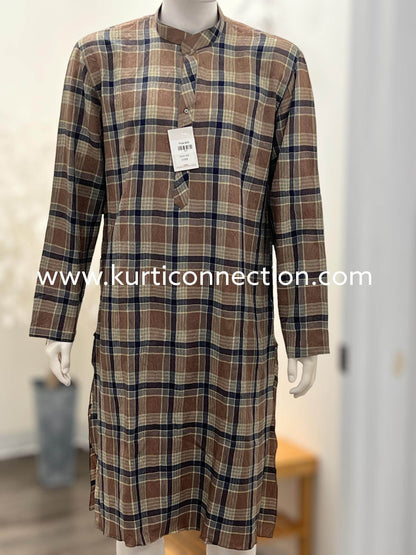 Check pattern Kurta (Pant not included ) - Kurti Connection USA