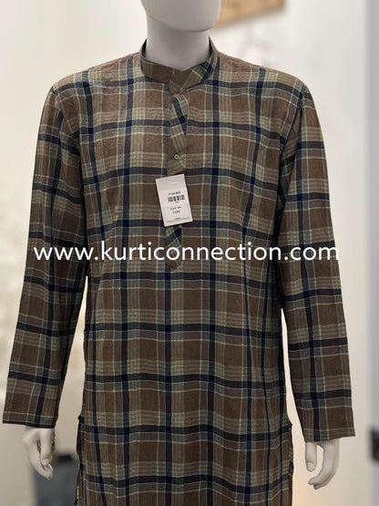 Check pattern Kurta (Pant not included ) - Kurti Connection USA
