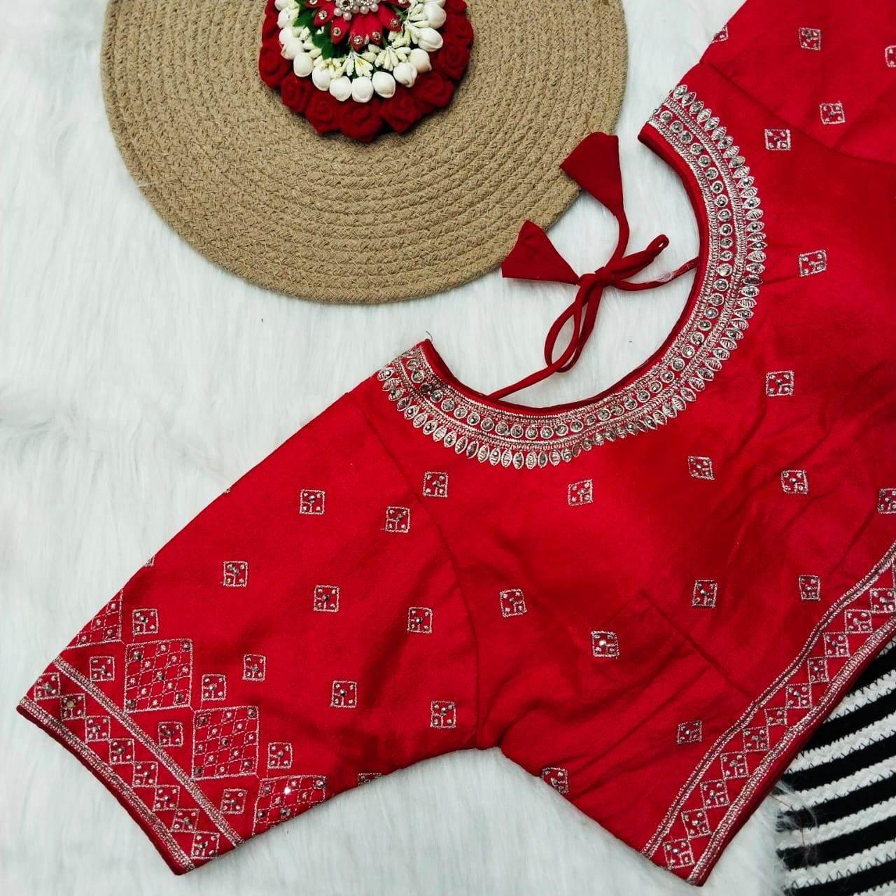 Silk blouses : Silver jari - Kurti Connection USA