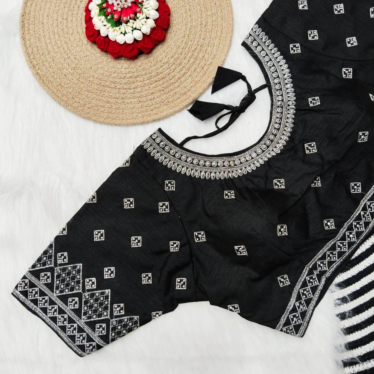 Silk blouses : Silver jari - Kurti Connection USA