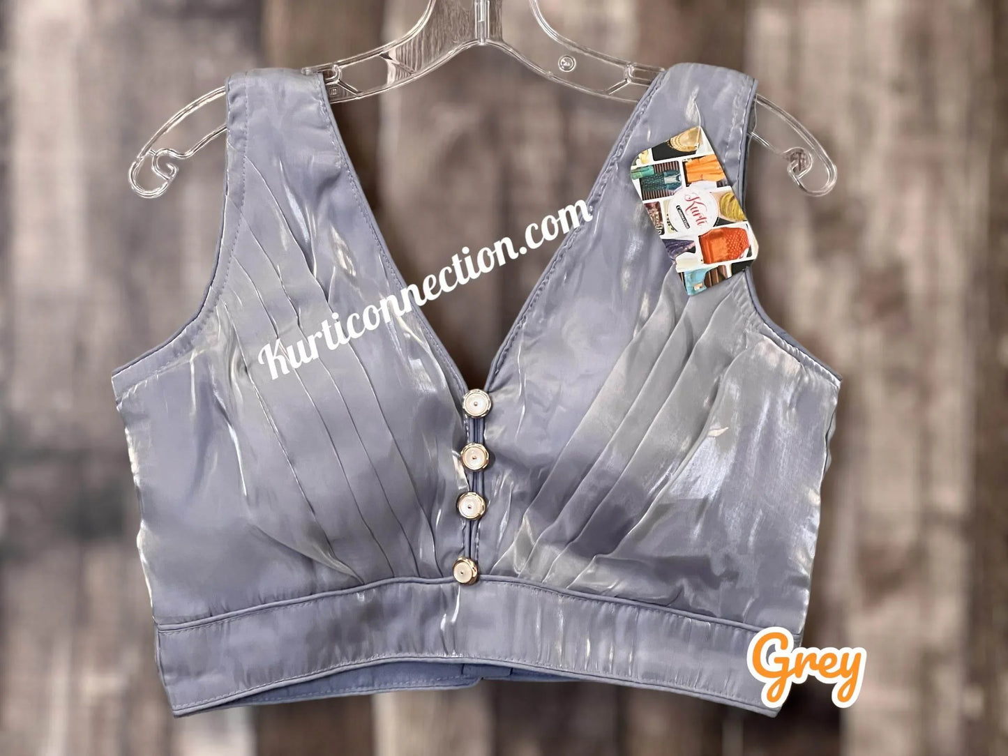 Satin silk blouse - Kurti Connection USA