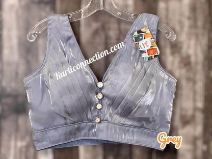 Satin silk blouse - Kurti Connection USA