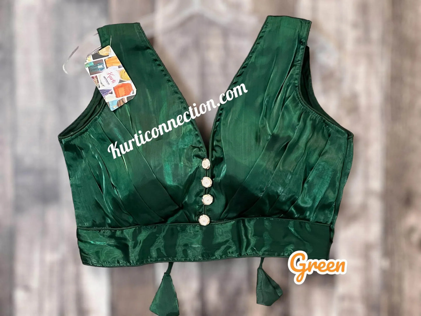 Satin silk blouse - Kurti Connection USA