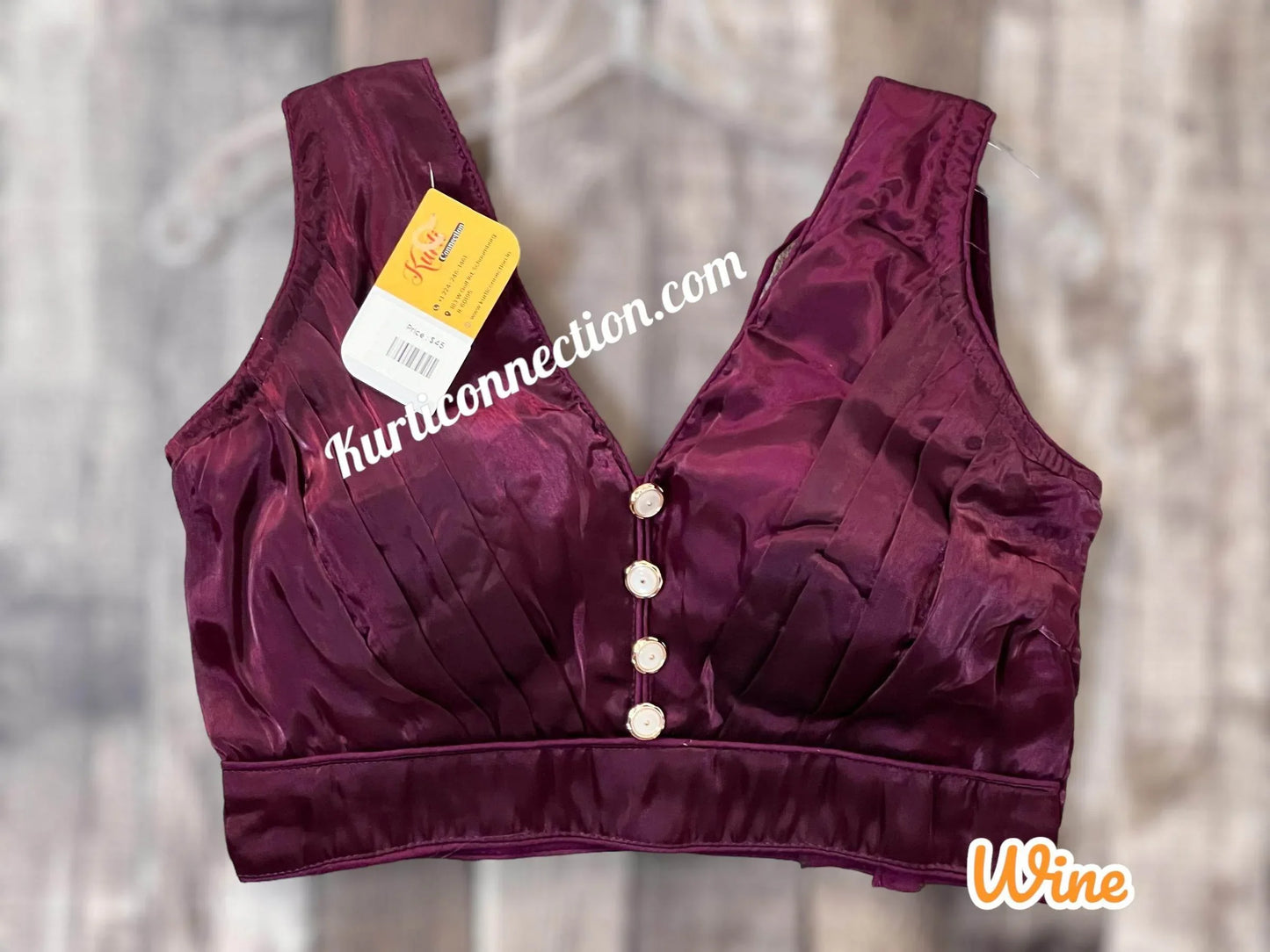 Satin silk blouse - Kurti Connection USA