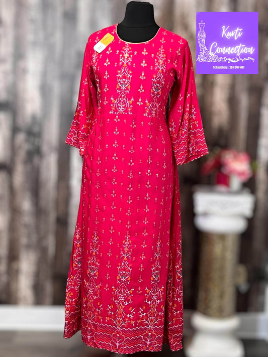 Rayon long kurti : plus size - Kurti Connection USA