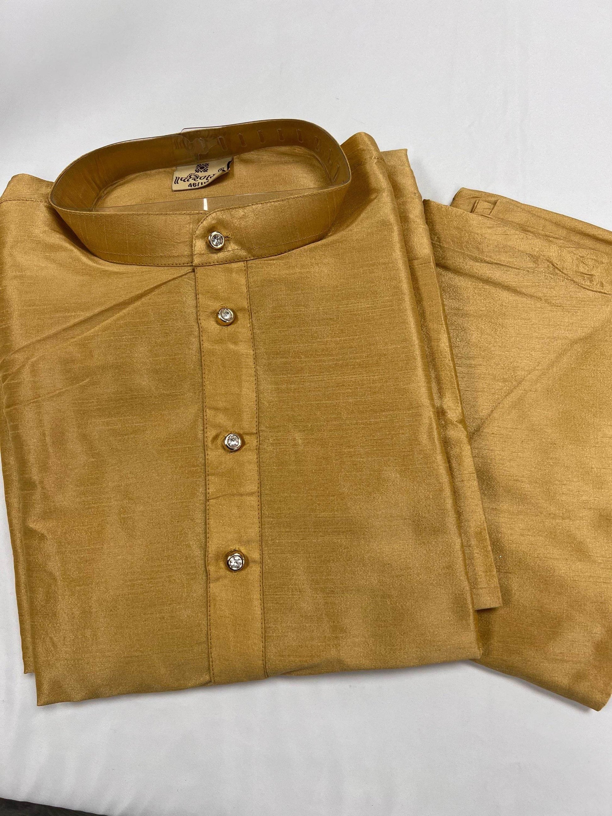 Gold kurta pajaama set - Kurti Connection USA