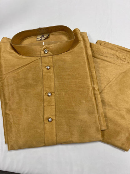 Gold kurta pajaama set - Kurti Connection USA