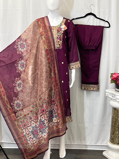 Salwar Suit | Kurti pant set with dupatta - Kurti Connection USA