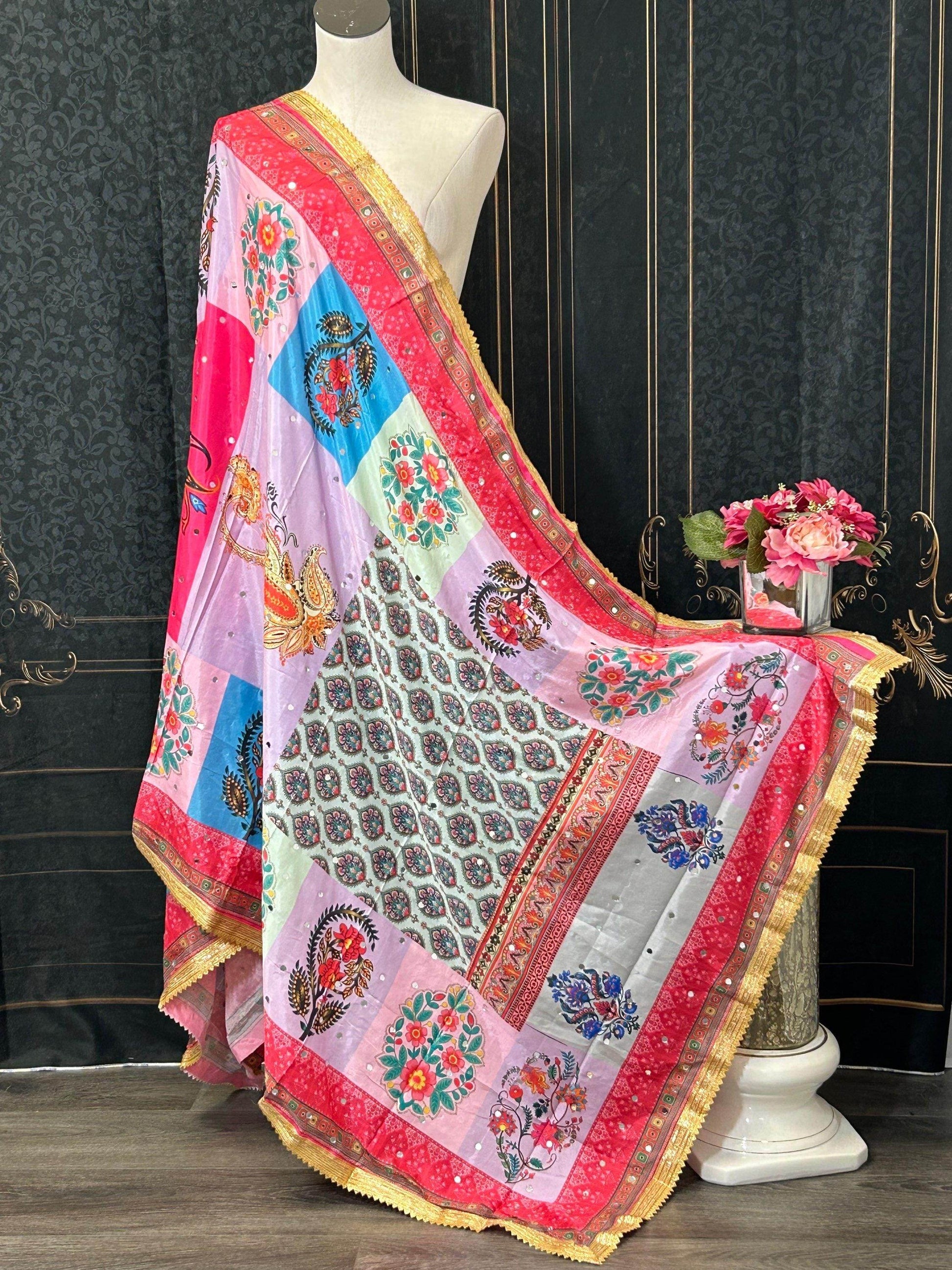 Multicolored Pakistani dupatta - Kurti Connection USA
