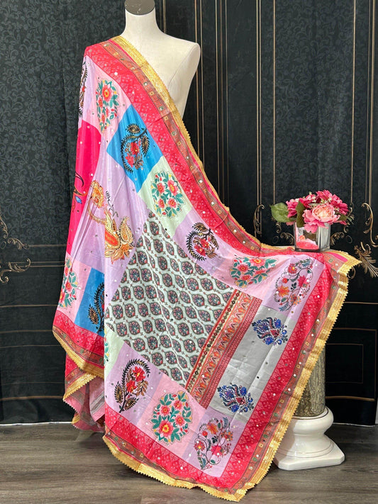 Multicolored Pakistani dupatta - Kurti Connection USA