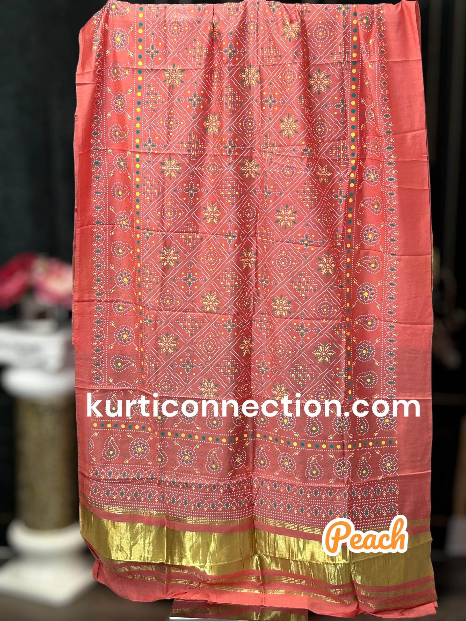 Gajji silk dupatta : color options available - Kurti Connection USA