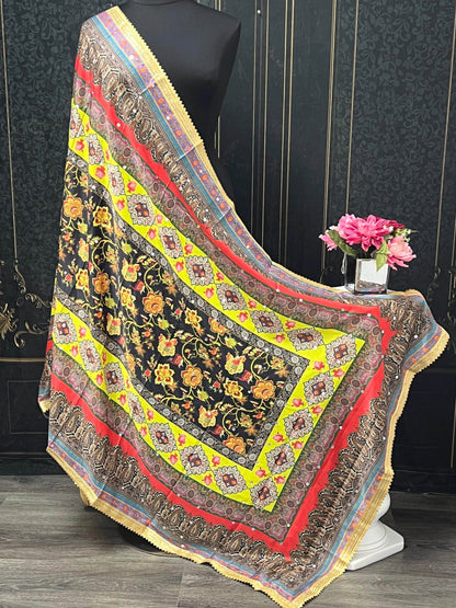 Digital print dupatta / Pakistani mirror work dupatta - Kurti Connection USA