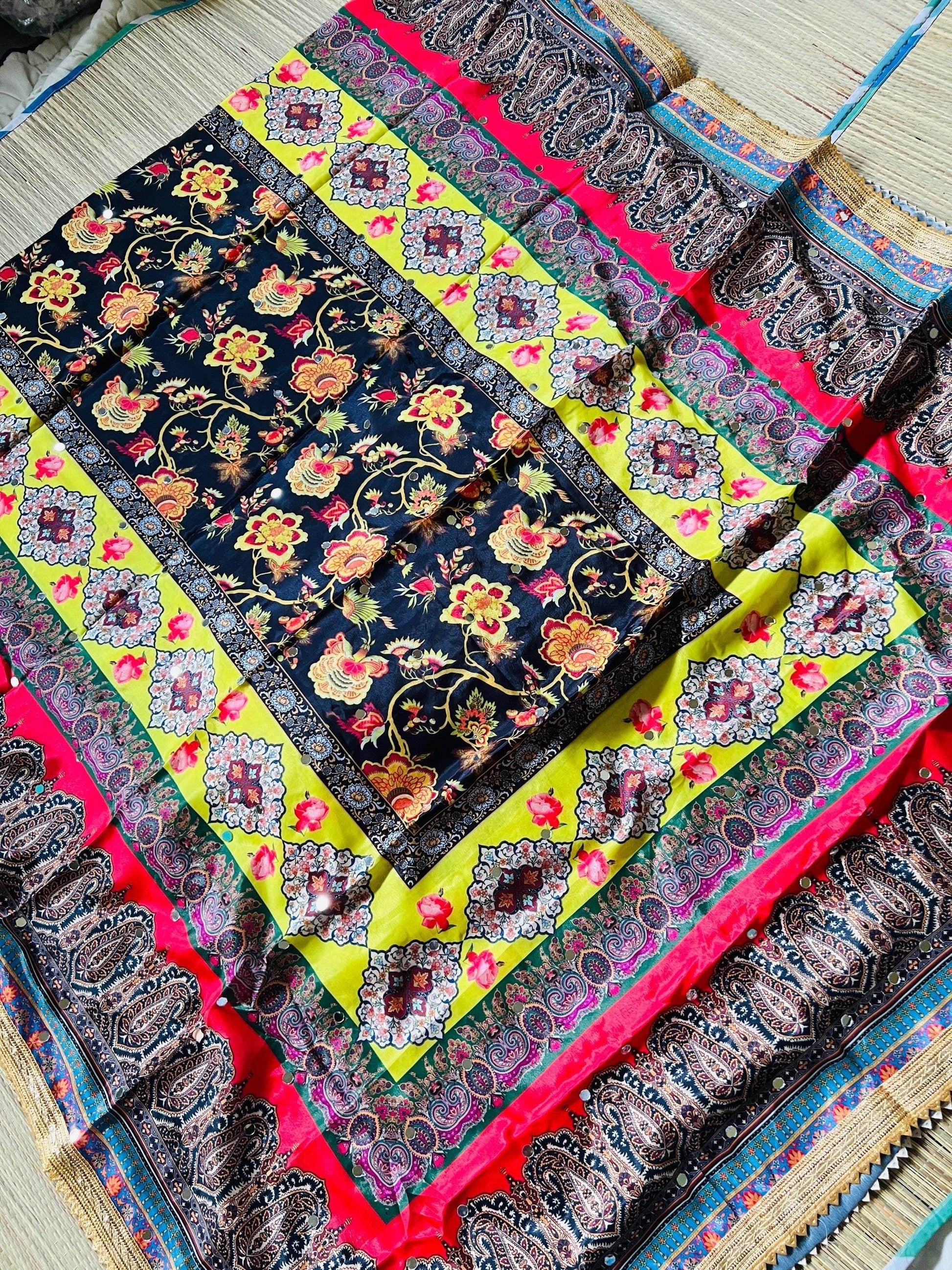 Digital print dupatta / Pakistani mirror work dupatta - Kurti Connection USA