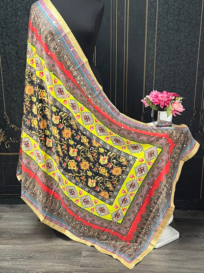 Digital print dupatta / Pakistani mirror work dupatta - Kurti Connection USA