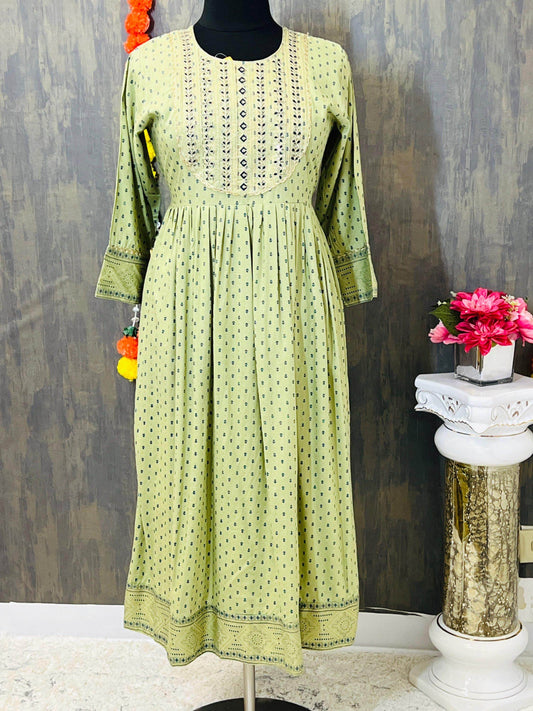 Cotton long kurti - Kurti Connection USA