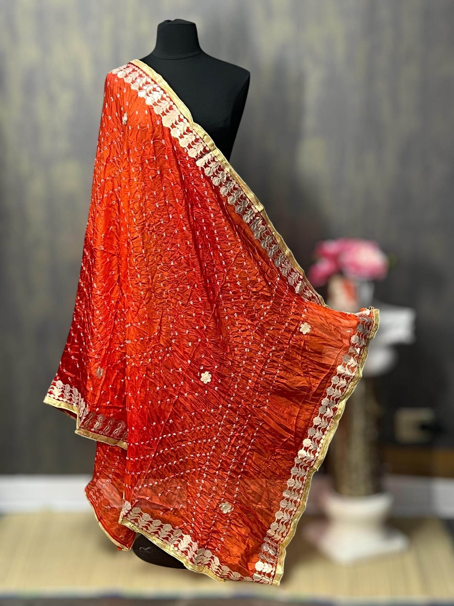Bandhani dupattas with gota patti work - Kurti Connection USA