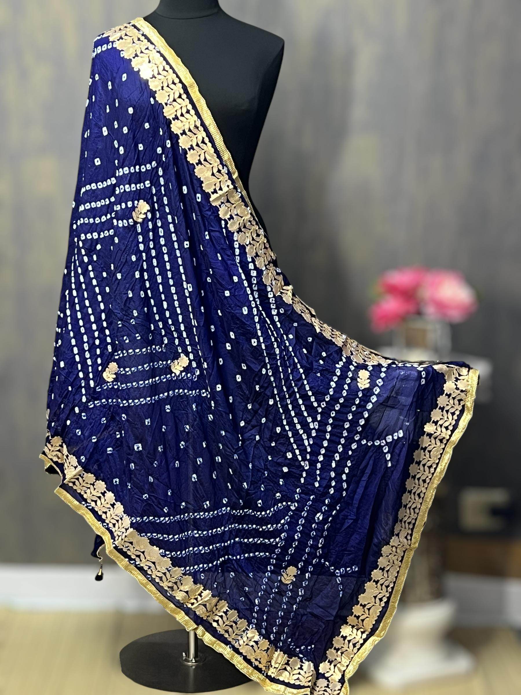 Bandhani dupattas with gota patti work - Kurti Connection USA