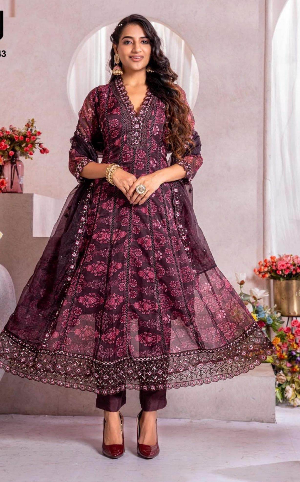 Soft organza salwar suit / plus size Kurtis - Kurti Connection USA