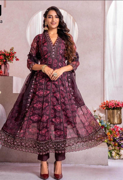 Soft organza salwar suit / plus size Kurtis - Kurti Connection USA