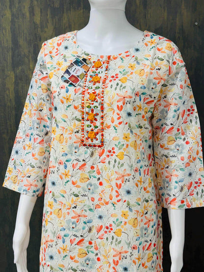 Hakoba cotton kurti - Kurti Connection USA