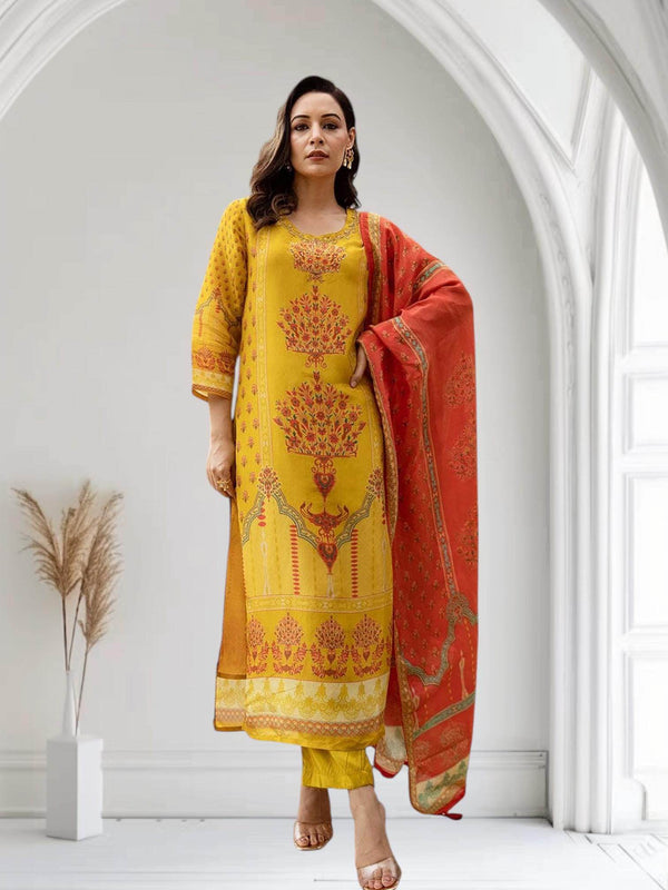 Shimmer silk Kurti set - Kurti Connection USA