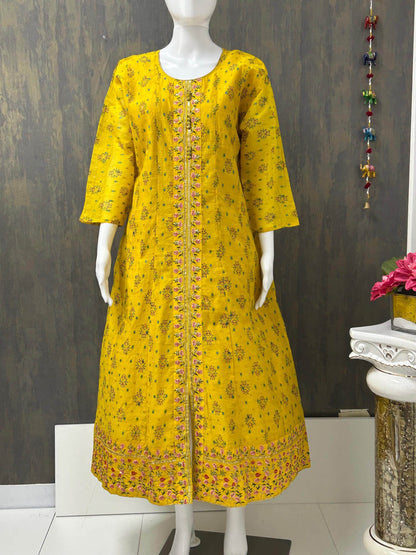 Chanderi silk kurti - Kurti Connection USA