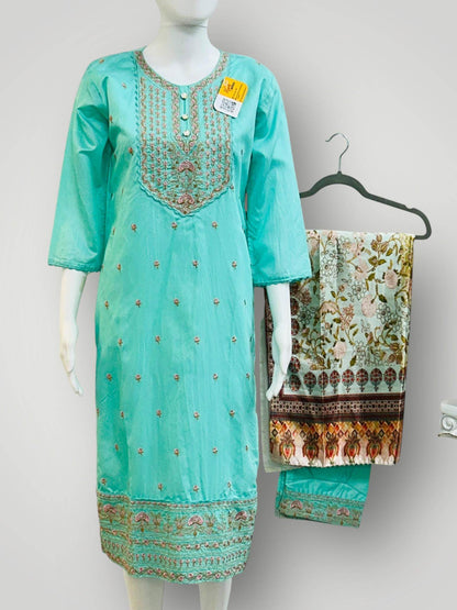 Silk kurti pant set - Kurti Connection USA