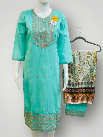 Silk kurti pant set - Kurti Connection USA