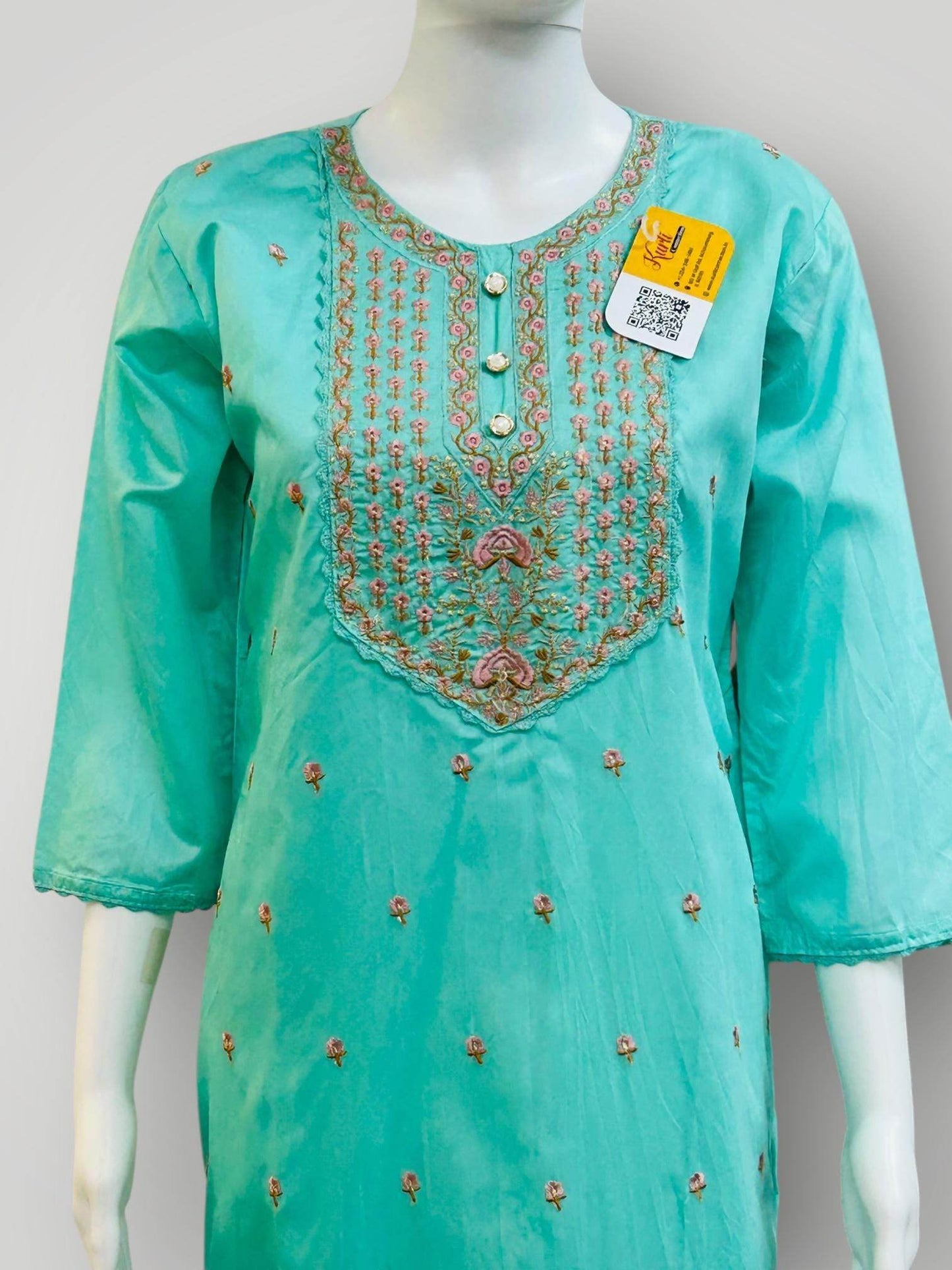 Silk kurti pant set - Kurti Connection USA