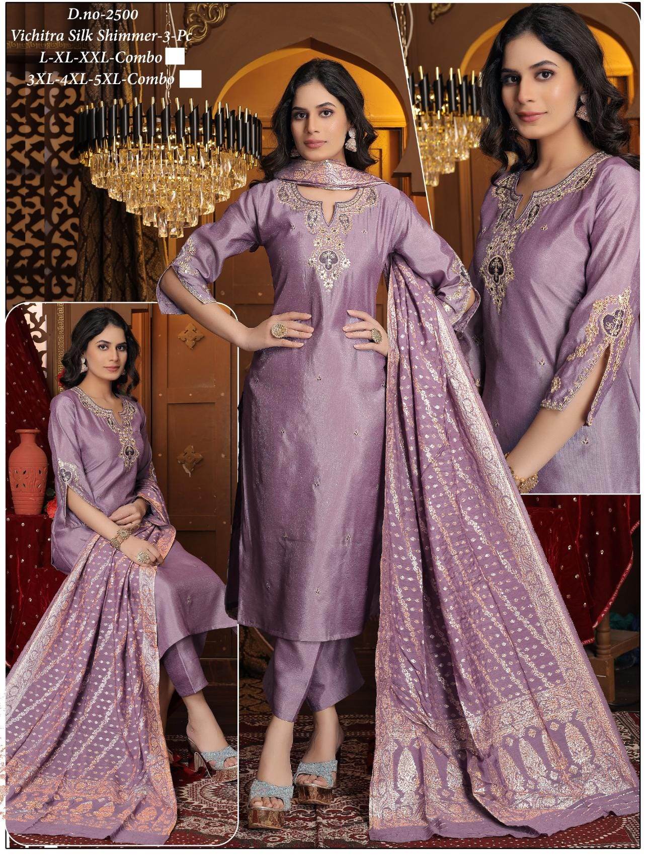Shimmer silk Kurti set | plus size salwar suit set - Kurti Connection USA