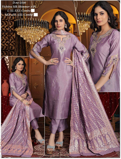 Shimmer silk Kurti set | plus size salwar suit set - Kurti Connection USA