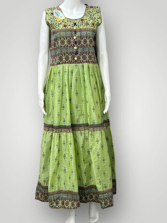 Chanderi Silk long kurti - Kurti Connection USA