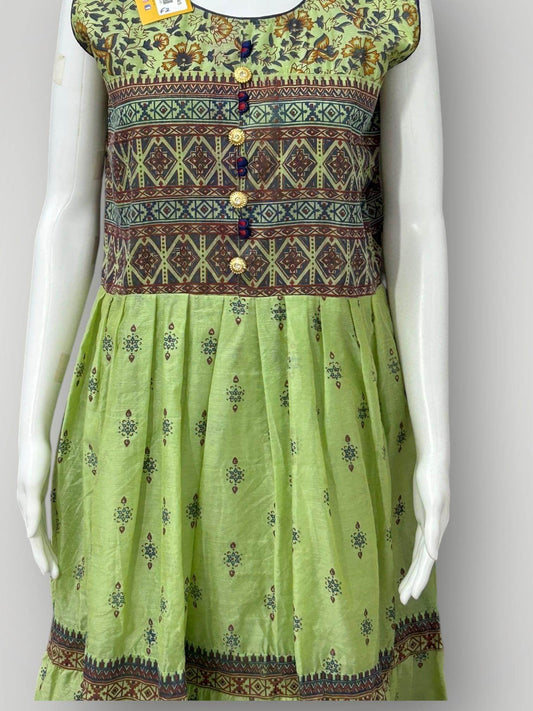 Chanderi Silk long kurti - Kurti Connection USA