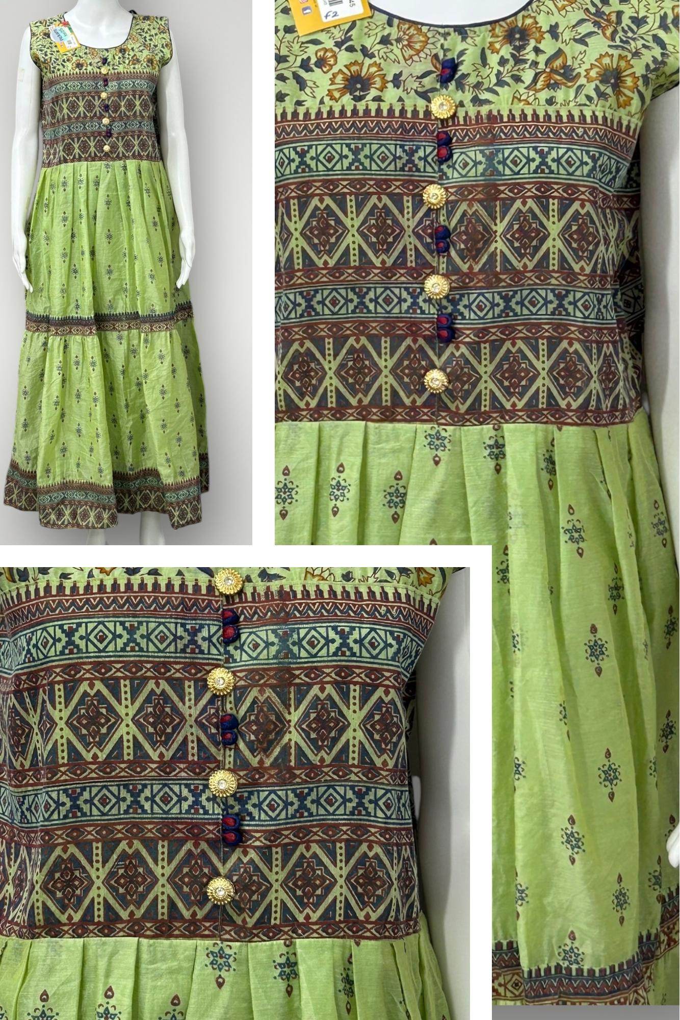 Chanderi Silk long kurti - Kurti Connection USA