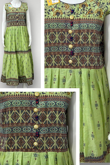 Chanderi Silk long kurti - Kurti Connection USA