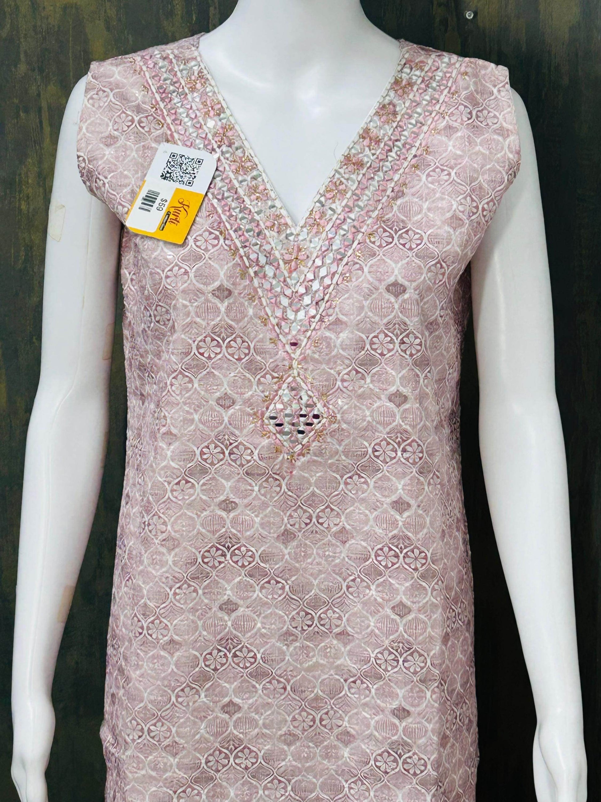 Sequin Chikankari kurti - Kurti Connection USA
