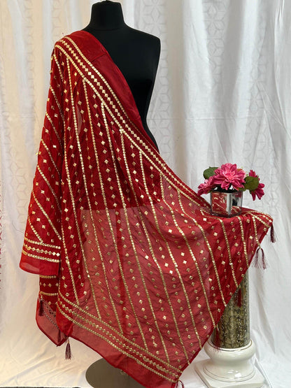 Maroon Dupatta - Kurti Connection USA