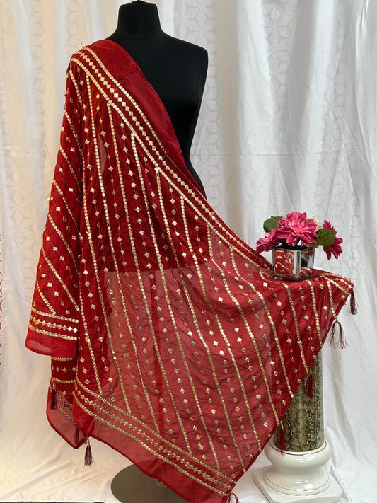 Maroon Dupatta - Kurti Connection USA
