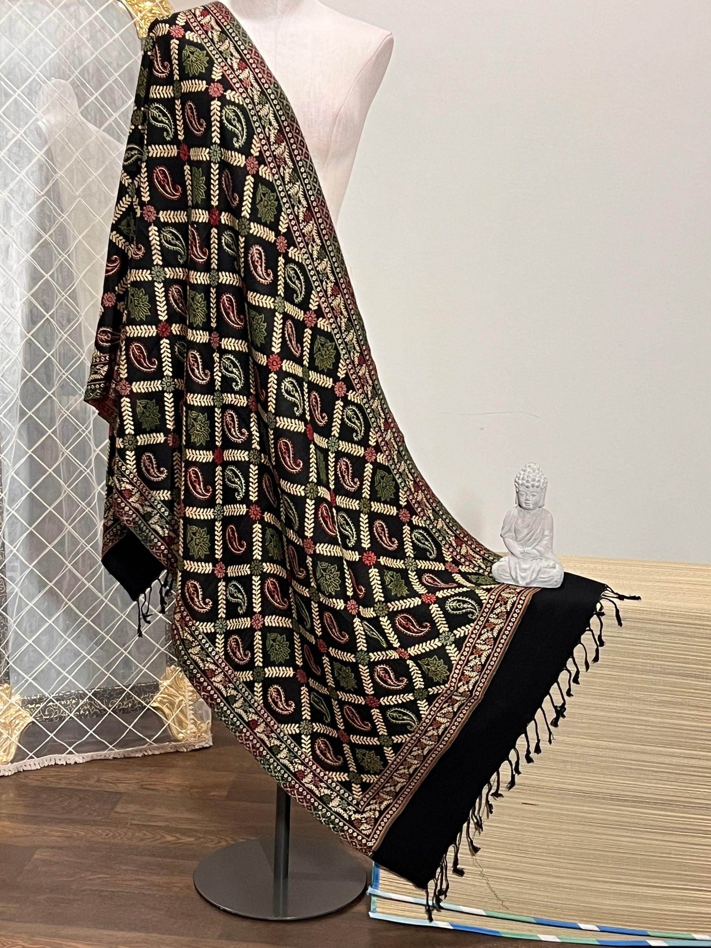 Pashmina shawl, woolen stole for women , woolen shawl, dupatta - Kurti Connection USA