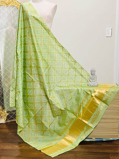 Bandhani print dupatta, cotton silk dupatta with bandhani print - Kurti Connection USA