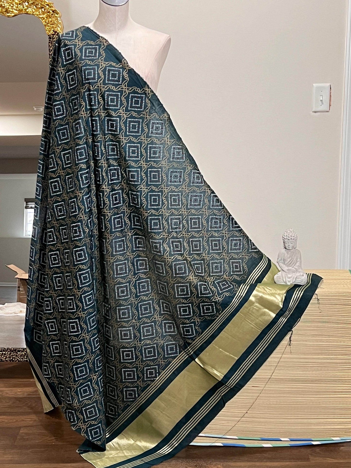 Bandhani print dupatta, cotton silk dupatta with bandhani print - Kurti Connection USA