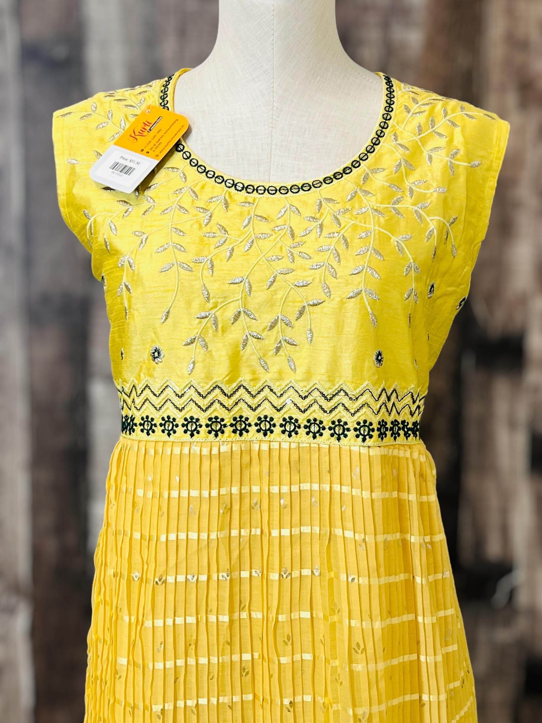 Chiffon silk kurti - Kurti Connection USA