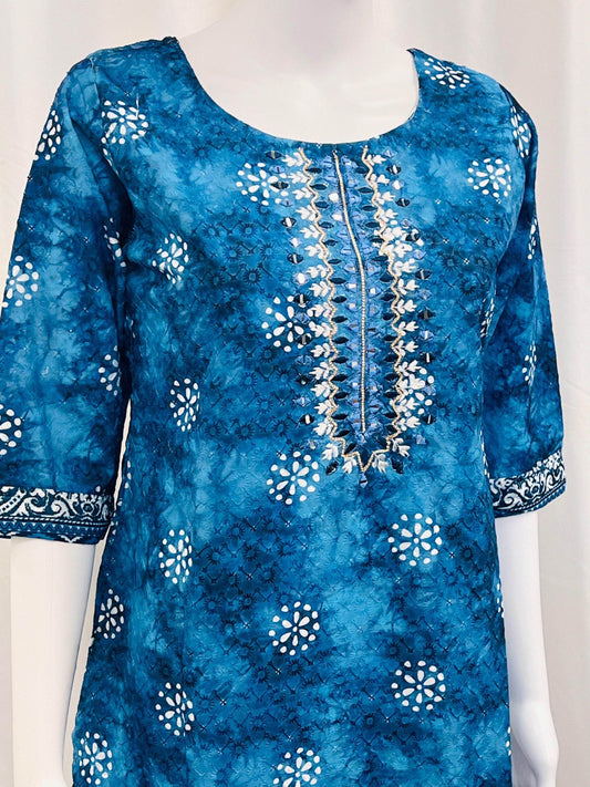 Cotton chikankari kurti - Kurti Connection USA